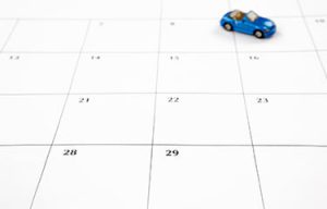 Terminkalender mit kleinem Auto